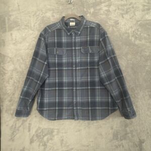 Columbia Flare Gun Stretch Corduroy Blue Plaid Flannel Button Up Shirt XLarge